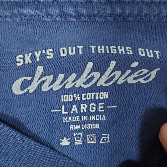 Chubbies Mens Graphic Long Sleeve Shirt Large Blue Skipper Dave Boating Casual - Picture 4 of 10